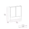 Tuhome Jaspe Mirror Cabinet, Three Internal Shelves, One Open Shelf, Double Door Cabinet, Light Gray GLZ5552 - alternate 2